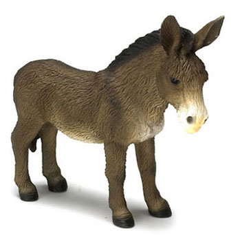 Dollhouse Miniature Standing Donkey, Brown